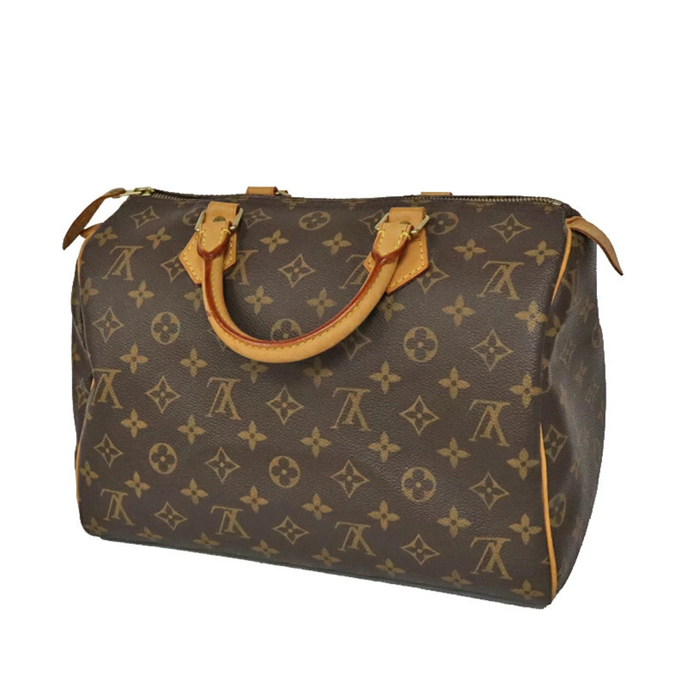 Louis Vuitton Canvas Brown Boston Handbag Speedy Monogram Bag